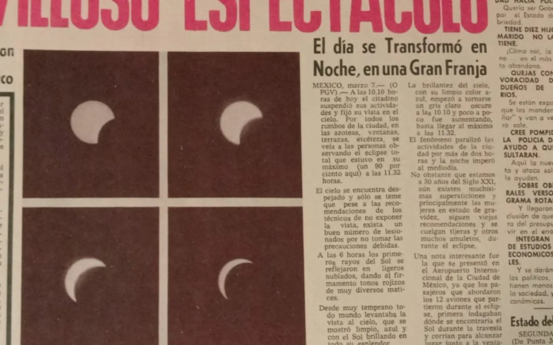 El día que el Sol desapareció, Tampico y el eclipse total de 1991 Hemeroteca de El Sol de Tampico